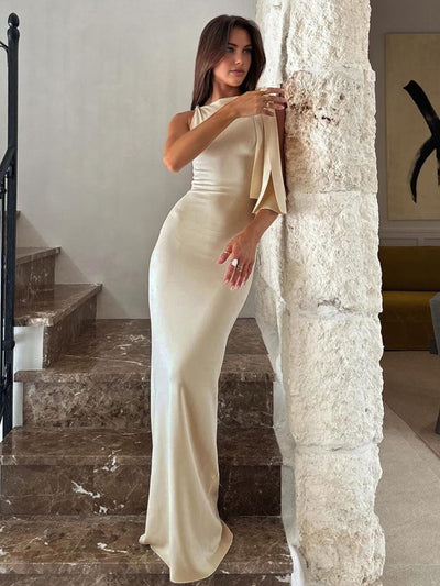 Elegantes Maxikleid | Schulterdetail | Eng anliegende Silhouette