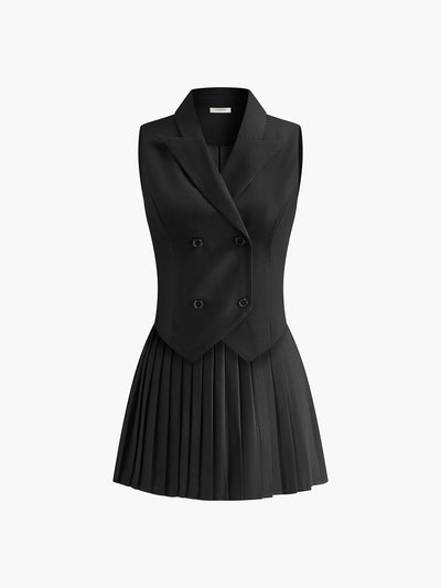 Ärmelloses Blazerkleid | Plissee-Design | Klassische Eleganz