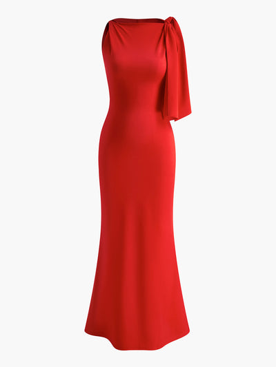 Elegantes Maxikleid | Schulterdetail | Eng anliegende Silhouette