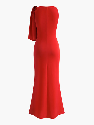 Elegantes Maxikleid | Schulterdetail | Eng anliegende Silhouette