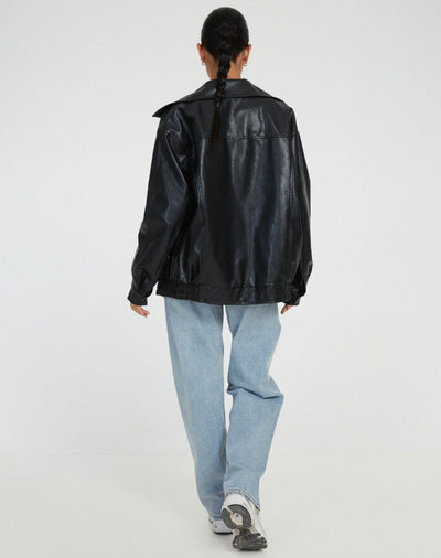 Stylische Lederjacke in Übergröße - Komfortabel und trendig für jeden Tag