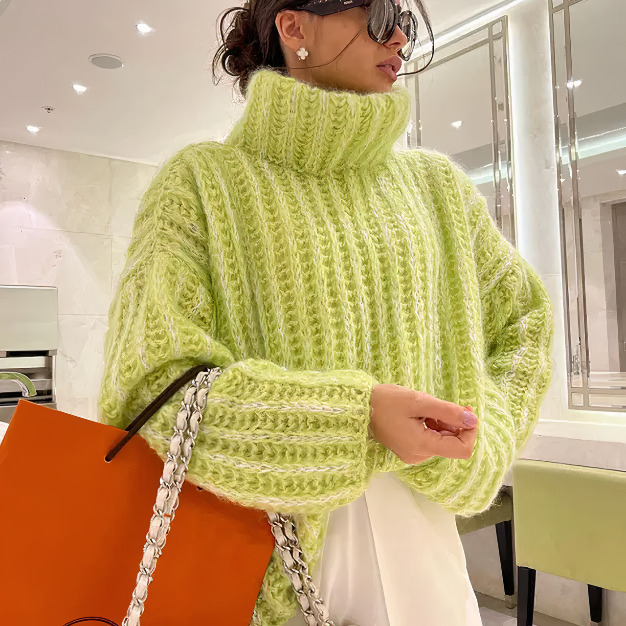 Strickpullover mit Rollkragen für Frauen