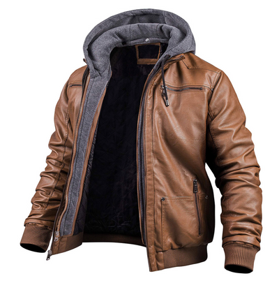 BENJAMIN - Elegante Winterjacke aus Premium-Leder mit Kapuze