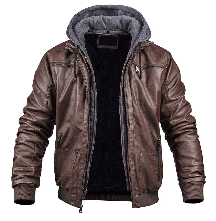 BENJAMIN - Elegante Winterjacke aus Premium-Leder mit Kapuze