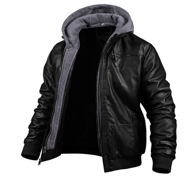 BENJAMIN - Elegante Winterjacke aus Premium-Leder mit Kapuze