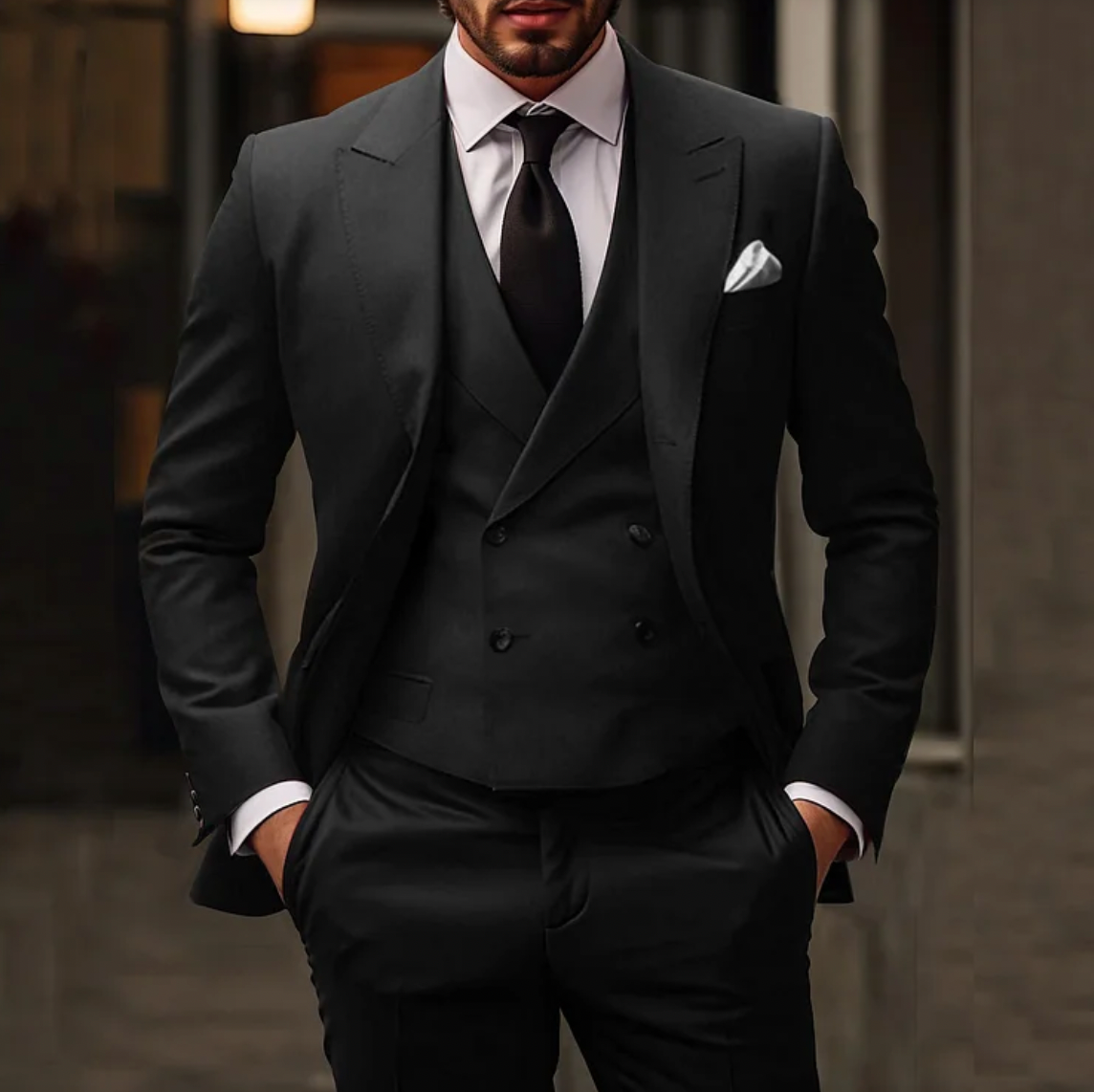 MAEL | 3 Stück Slim-Fit Anzug für Männer mit Stil