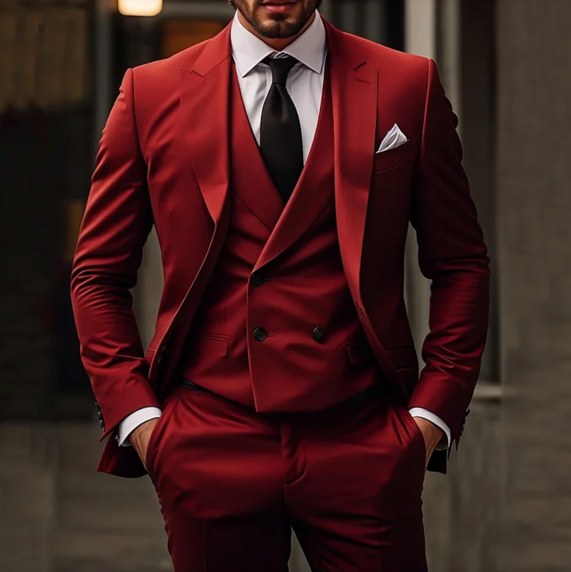 MAEL | 3 Stück Slim-Fit Anzug für Männer mit Stil