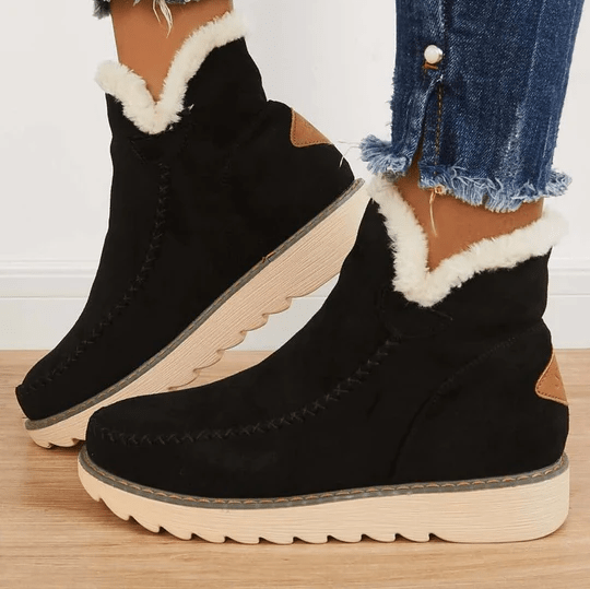 Damen Winterstiefel mit warmem Futter und rutschfester Sohle für komfortable Spaziergänge