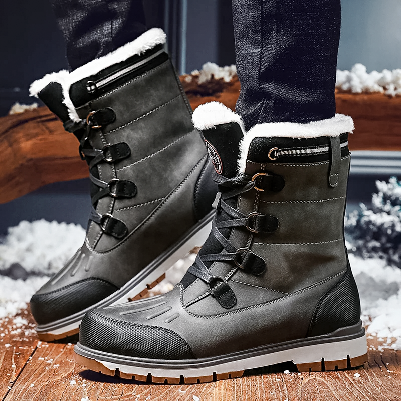 Herren-Winterstiefel – Warm gefütterte Schneestiefel mit rutschfester Sohle