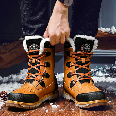 Herren-Winterstiefel – Warm gefütterte Schneestiefel mit rutschfester Sohle