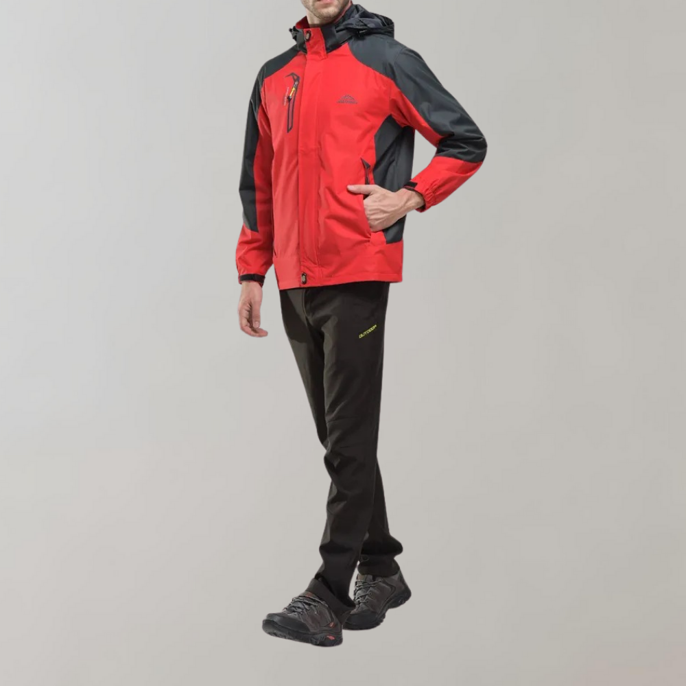 Herren-Softshell-Outdoorjacke mit Kapuze, winddichter Membrane und wasserabweisender Ausrüstung