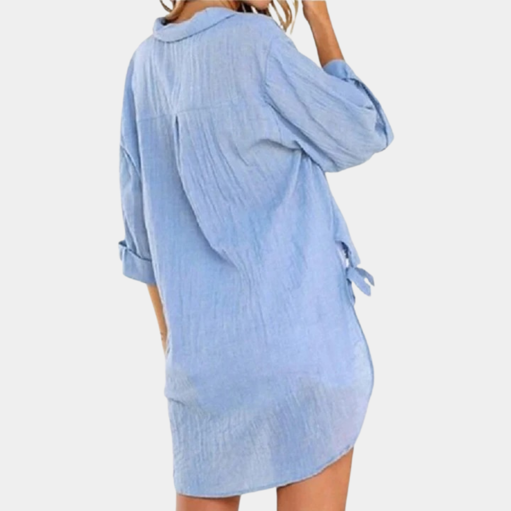 Bluse Damen hellblau weich bequem Sommerstil