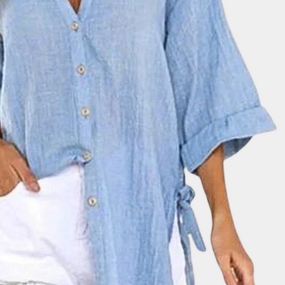 Bluse Damen hellblau weich bequem Sommerstil