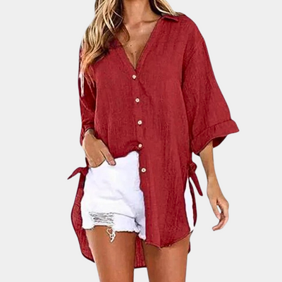 Bluse Damen hellblau weich bequem Sommerstil