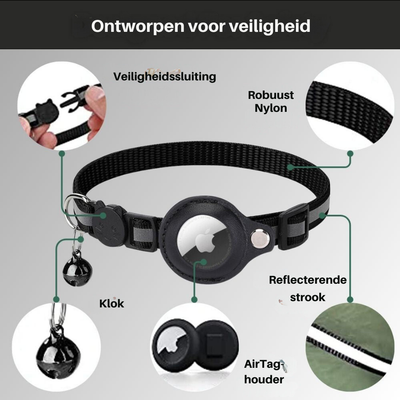 CAT GPS-Tracker-Halsband mit Schnellverschluss und reflektierendem Design für bessere Sichtbarkeit bei Nacht