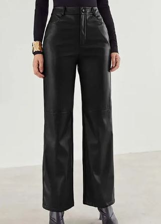 Modische PU Lederhose mit bequemer Passform für den Frühling - Damen