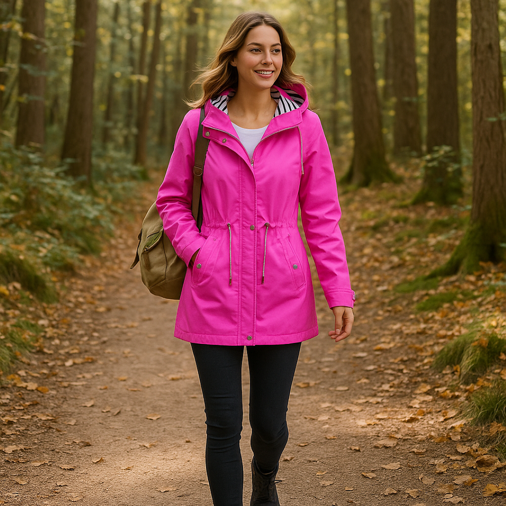 Beatrice | Wasserdichter Parka – Verstellbare Passform mit gestreifter Kapuzenfutter