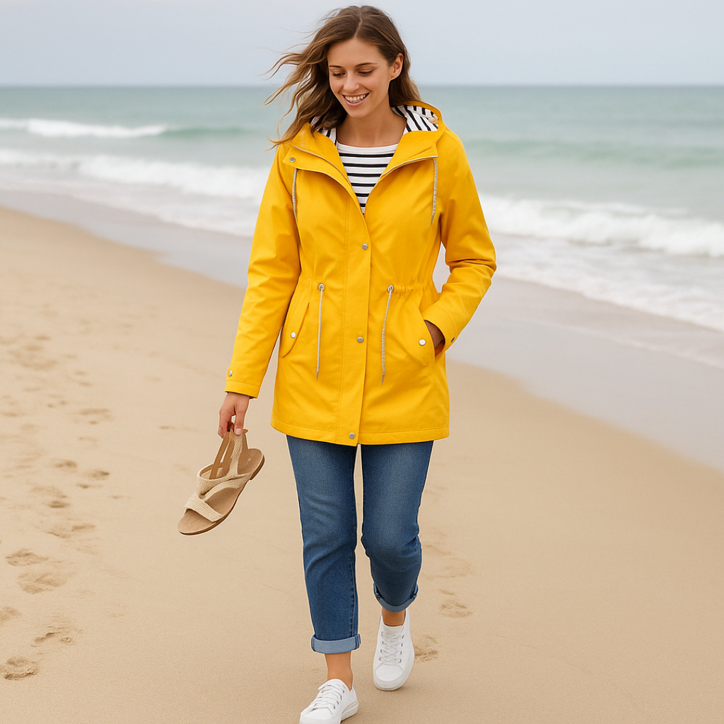 Beatrice | Wasserdichter Parka – Verstellbare Passform mit gestreifter Kapuzenfutter