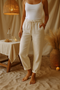 Monica - Hose mit elastischem Bund aus soft-touch-stoff und natürliche Textur