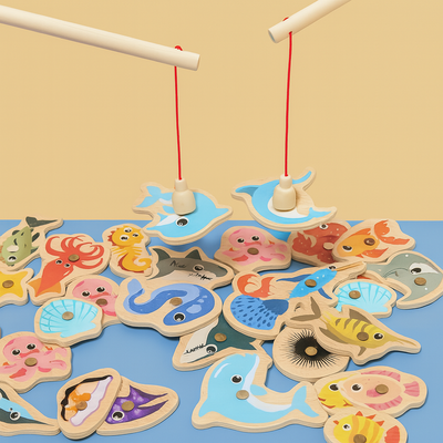 Fish & Learn | Magnetisk träleksak för småbarn