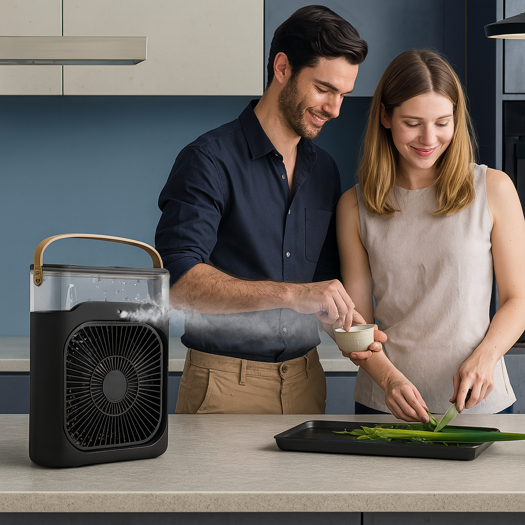 BREEZEFLOW | 3-in-1 tragbarer Luftkühler und Luftbefeuchter