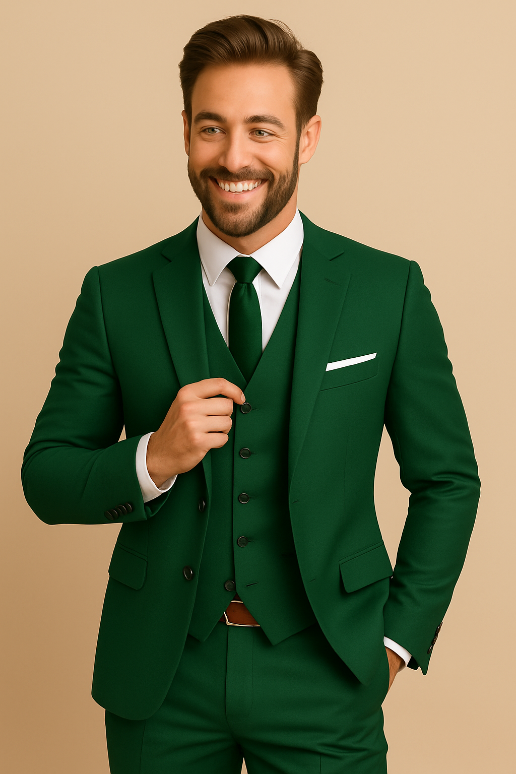 Dreiteiliger Herren-Maßanzug - Formal Slim Fit - Modernes Design