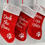 Lustige Weihnachtsstrümpfe für Haustiere mit Weihnachtsmann Fußabdruck Weihnachtsdekoration