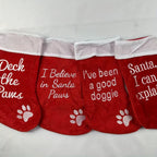 Lustige Weihnachtsstrümpfe für Haustiere mit Weihnachtsmann Fußabdruck Weihnachtsdekoration