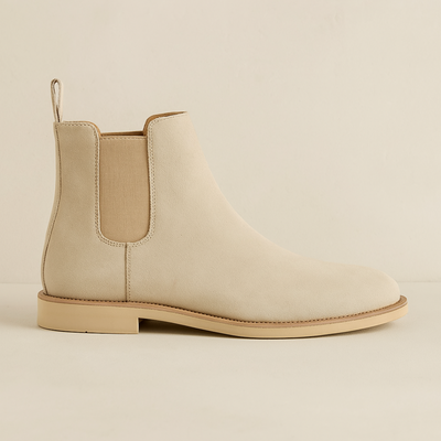 Klassiska Chelsea boots för herrar i mocka - slip-on-stövlar med elastiska sidoinsatser för mångsidig användning under alla årstider
