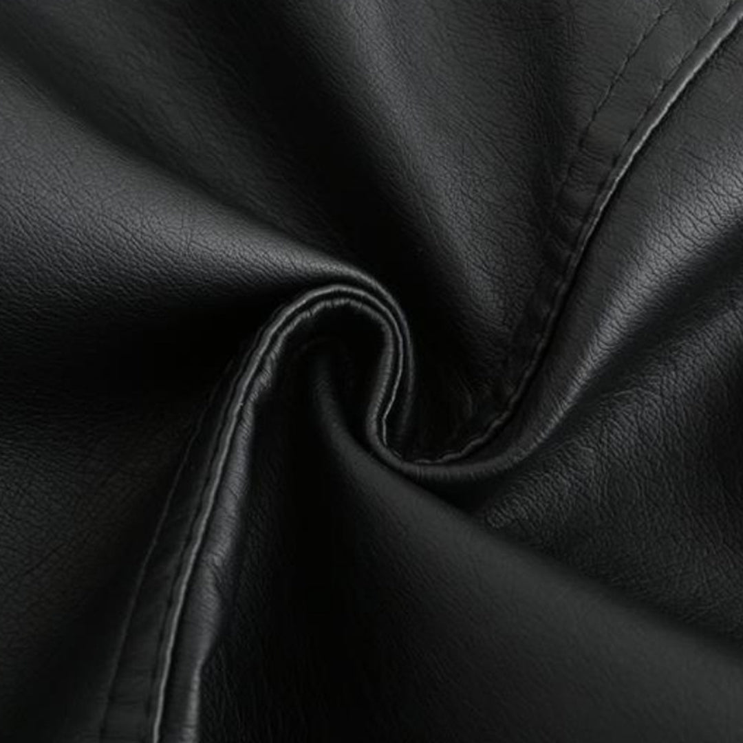 PU Lederjacke mit Stehkragen für Frauen