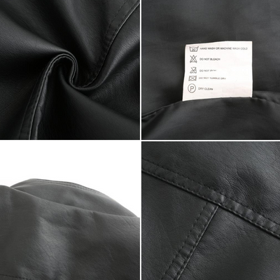PU Lederjacke mit Stehkragen für Frauen