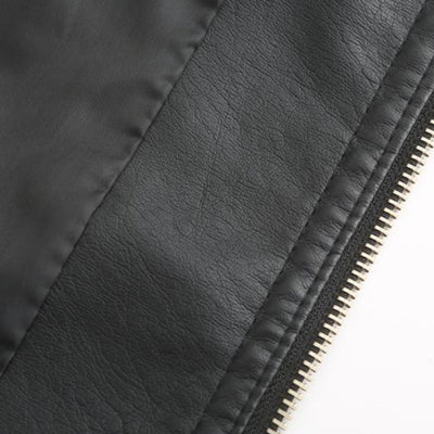 PU Lederjacke mit Stehkragen für Frauen