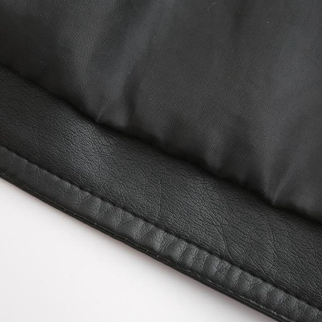 PU Lederjacke mit Stehkragen für Frauen