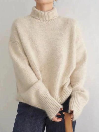 Kuscheliger und schicker Rollkragenpullover natürliche Textur
