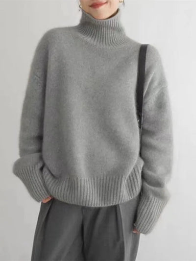 Kuscheliger und schicker Rollkragenpullover natürliche Textur