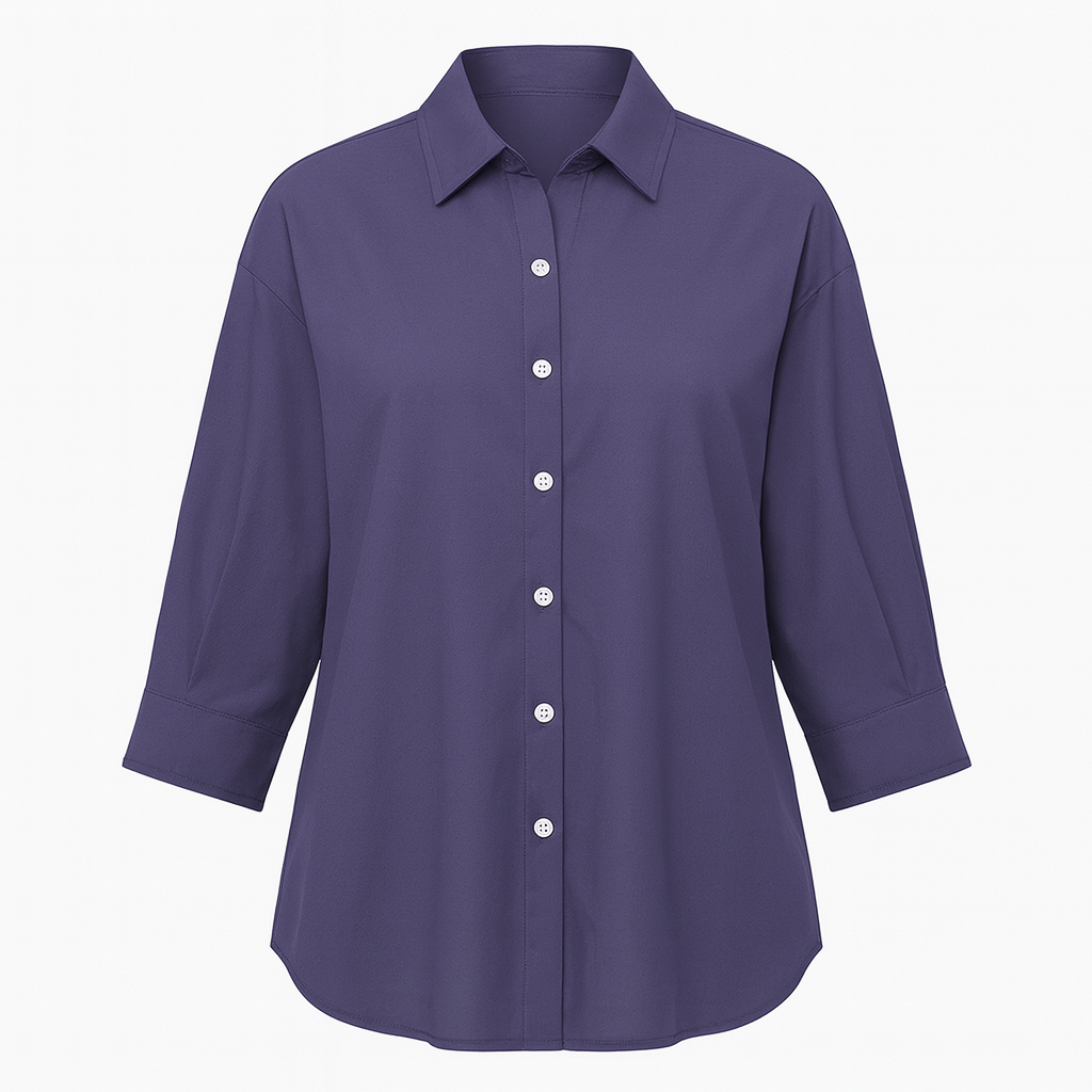 Violet Button closure & classic collar Woman's Shirt