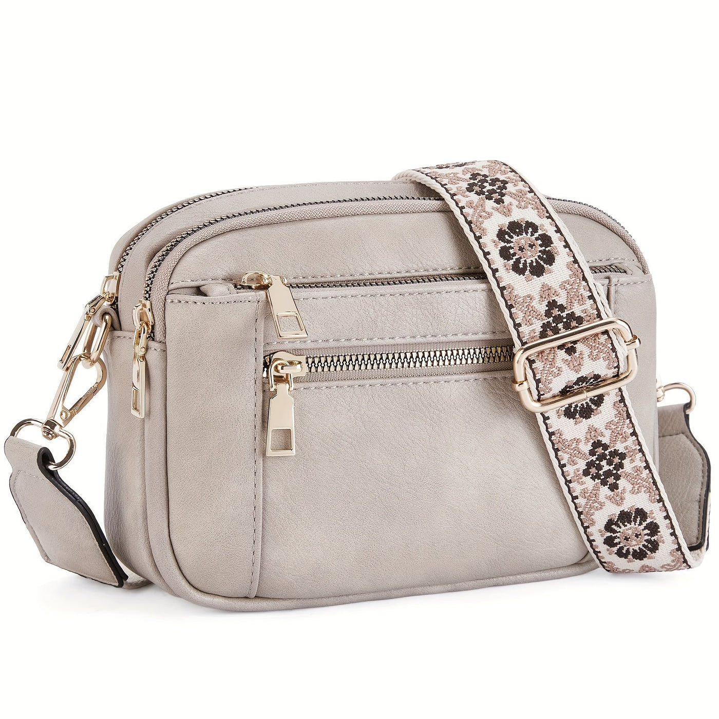 Crossbody-Tasche aus veganem PU Leder im Boho-Stil für Frauen