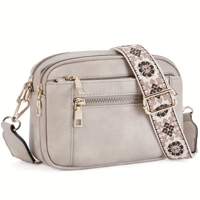 Crossbody-Tasche aus veganem PU Leder im Boho-Stil für Frauen