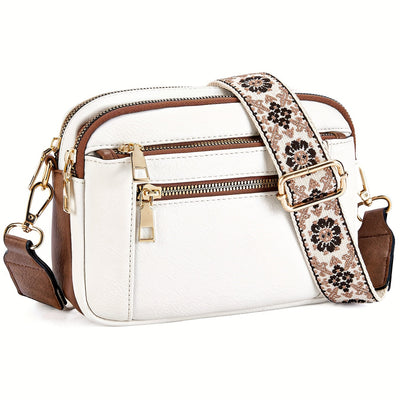 Crossbody-Tasche aus veganem PU Leder im Boho-Stil für Frauen