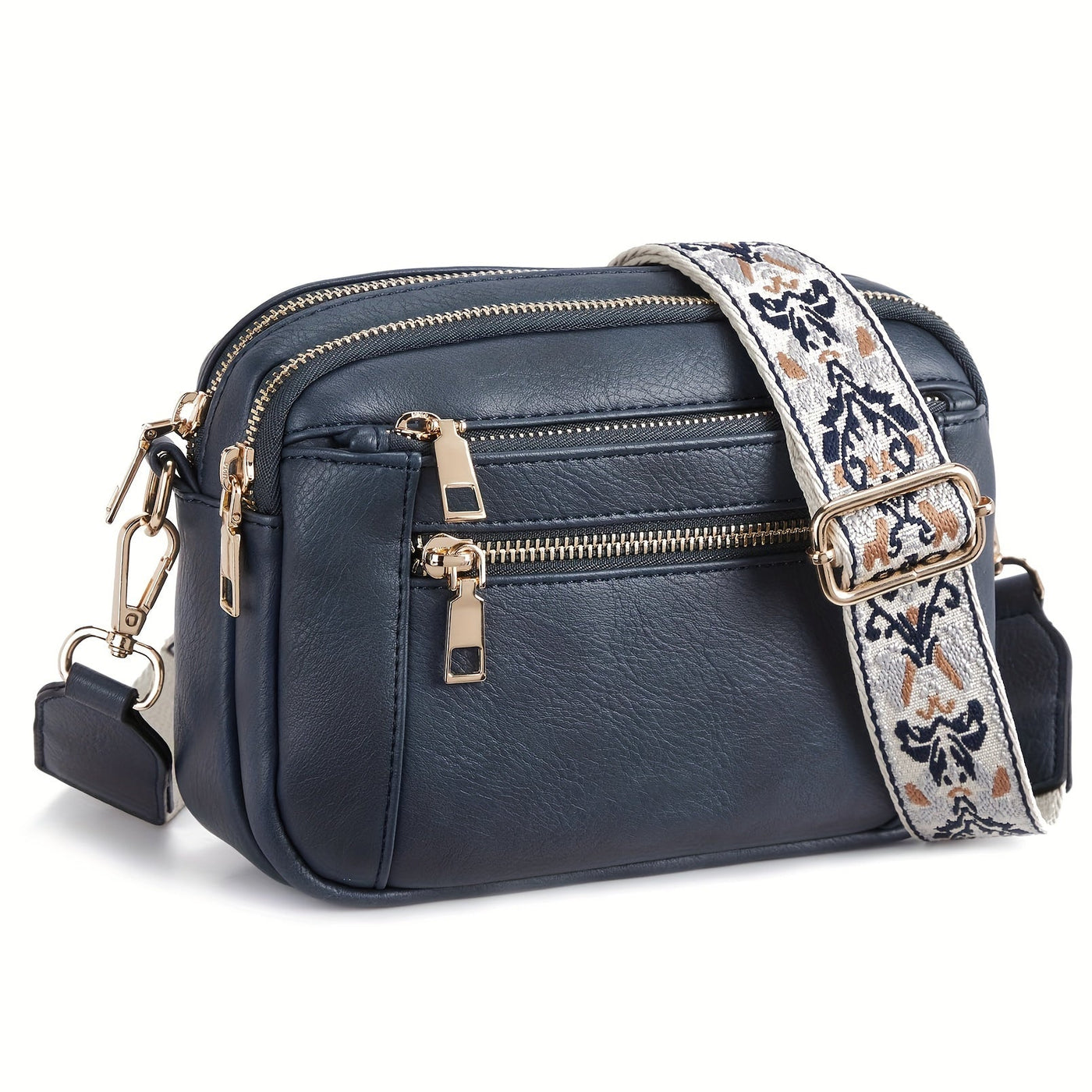 Crossbody-Tasche aus veganem PU Leder im Boho-Stil für Frauen