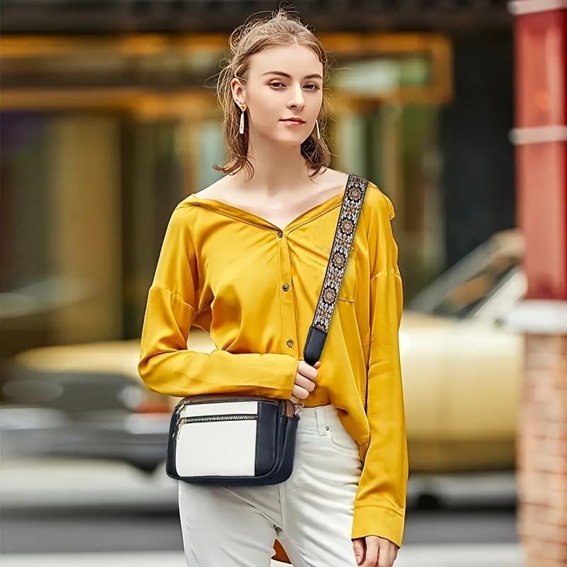 Crossbody-Tasche aus veganem PU Leder im Boho-Stil für Frauen