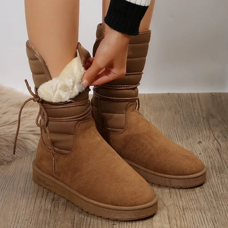 Damen-Schneestiefel | Dicke Sohle und Fleece-Futter, trendig und bequem