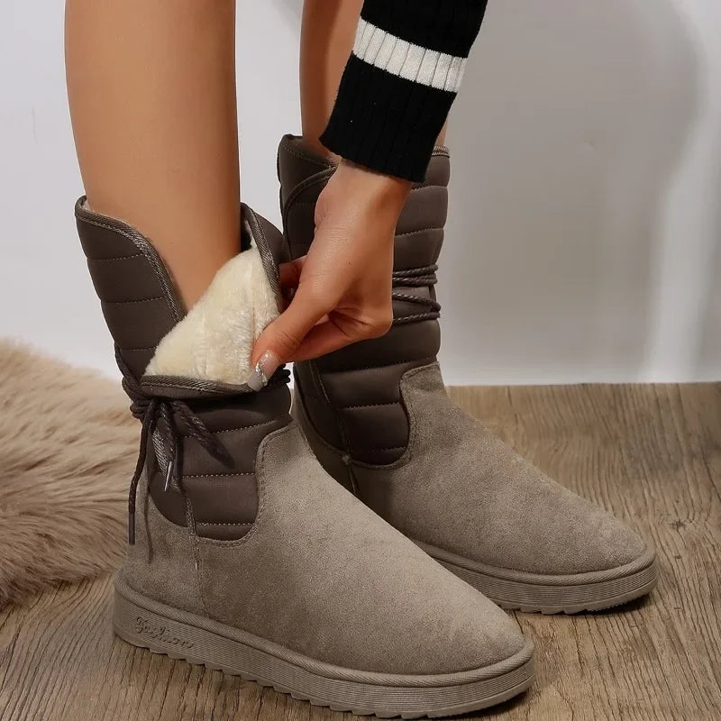 Damen-Schneestiefel | Dicke Sohle und Fleece-Futter, trendig und bequem