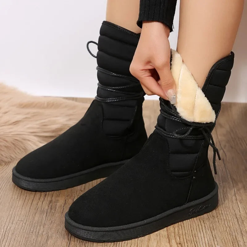 Damen-Schneestiefel | Dicke Sohle und Fleece-Futter, trendig und bequem