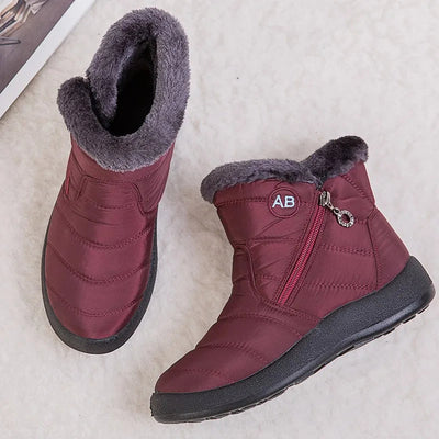 Schwarze Damen-Stiefeletten | Fleece-Futter, bequem und lässig