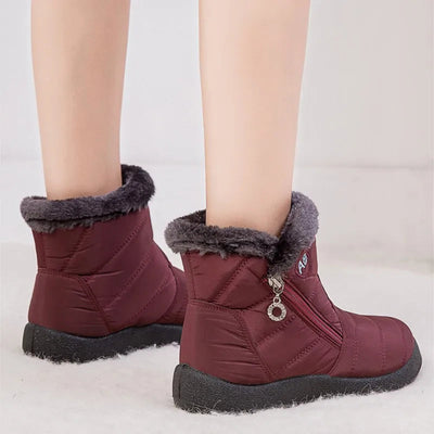 Schwarze Damen-Stiefeletten | Fleece-Futter, bequem und lässig