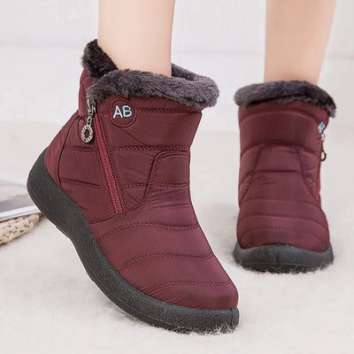 Schwarze Damen-Stiefeletten | Fleece-Futter, bequem und lässig