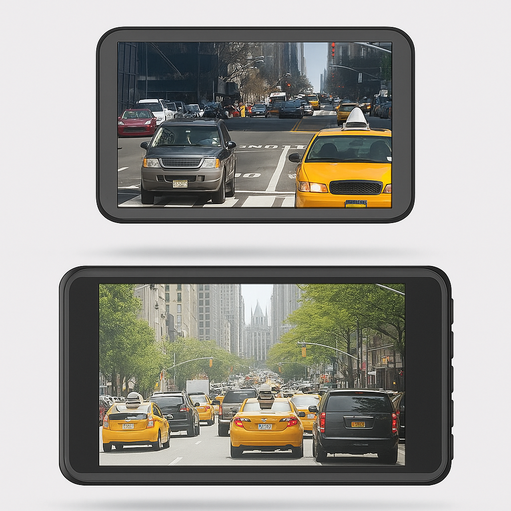 Wireless front and rear dashcam with night vision - 1080P dashboard camera for cars