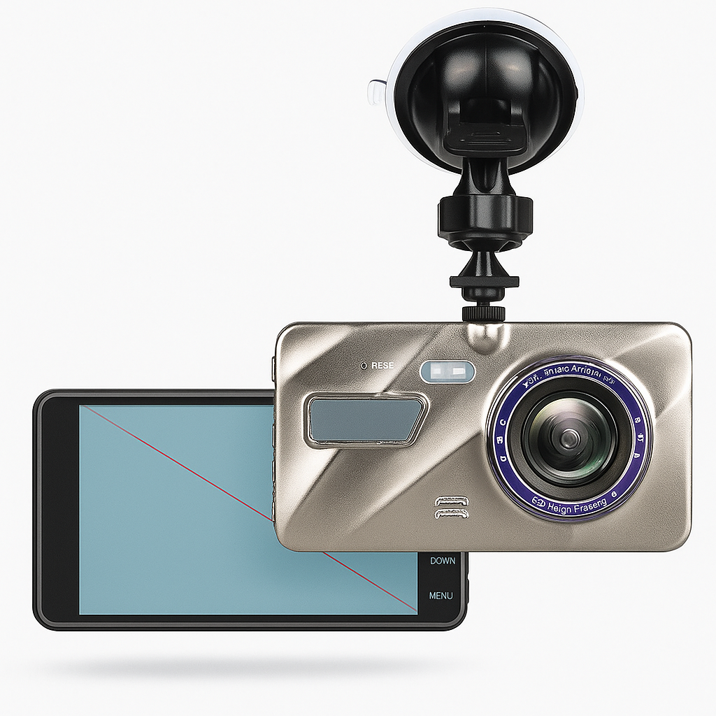 Wireless front and rear dashcam with night vision - 1080P dashboard camera for cars