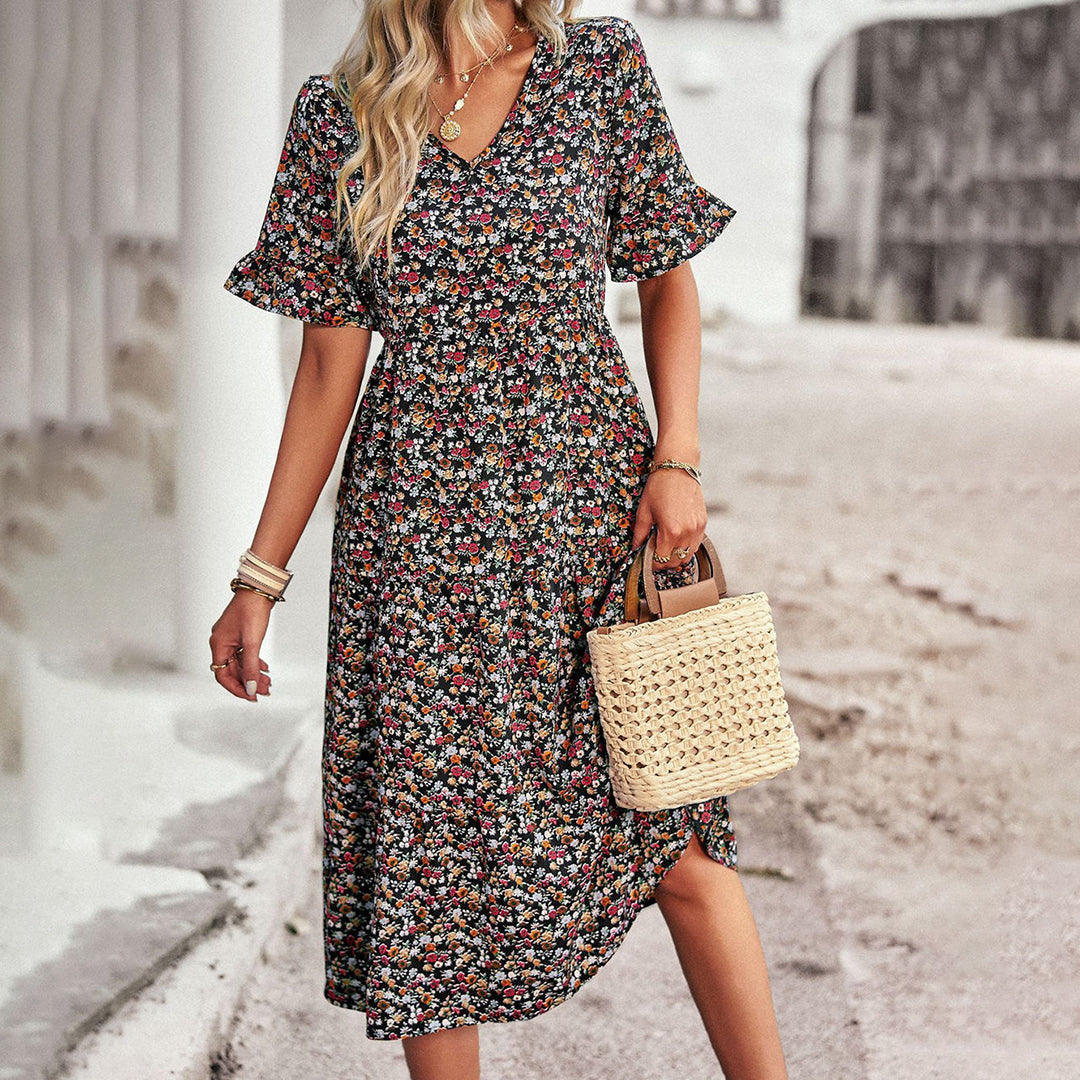 EMERY - Midi-Sommerkleid mit Blumenmuster